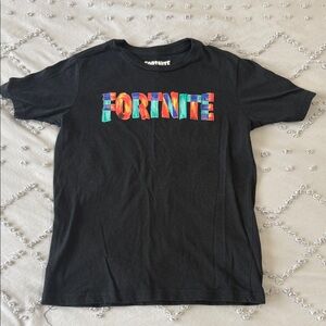 Fortnite Kids Black T-Shirt with Multicolor Logo